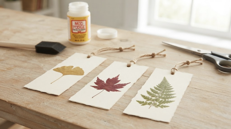 How to create stunning botanical leaf bookmarks using Mod Podge