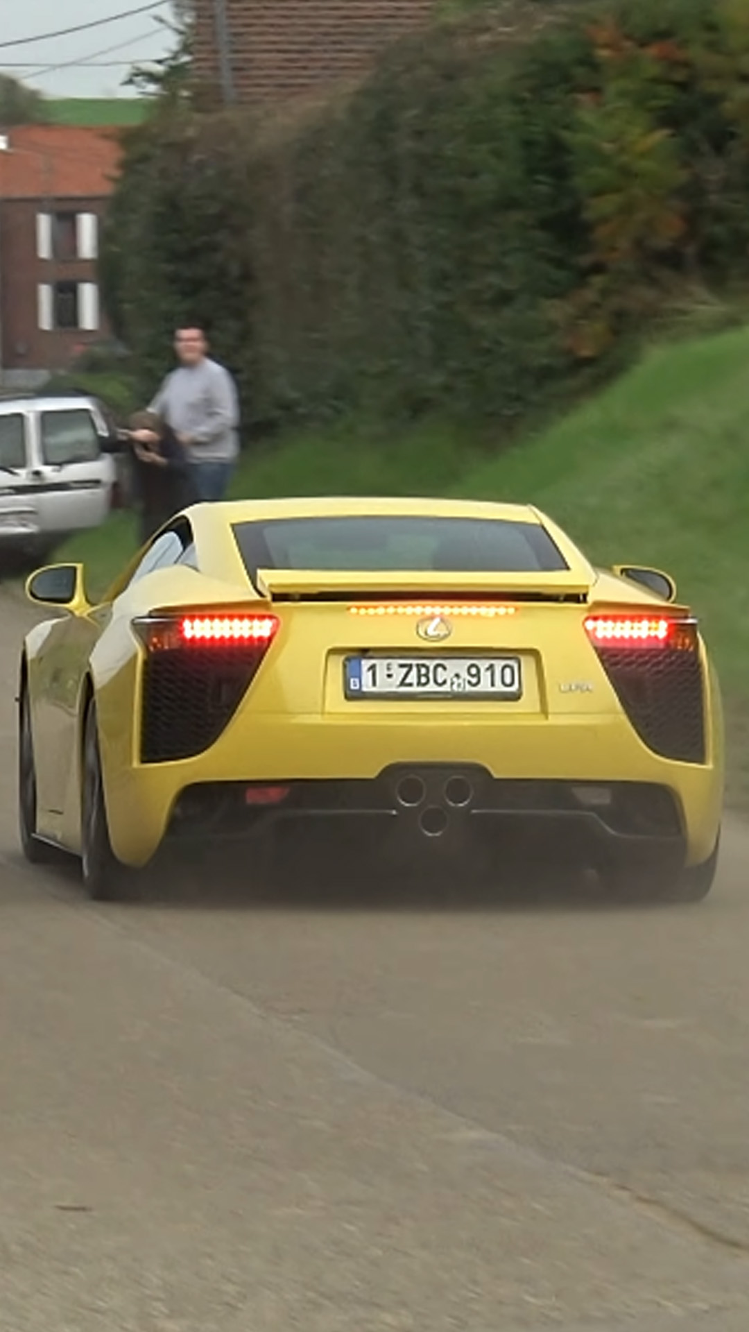 Rare yellow Lexus LFA spotted driving on the street