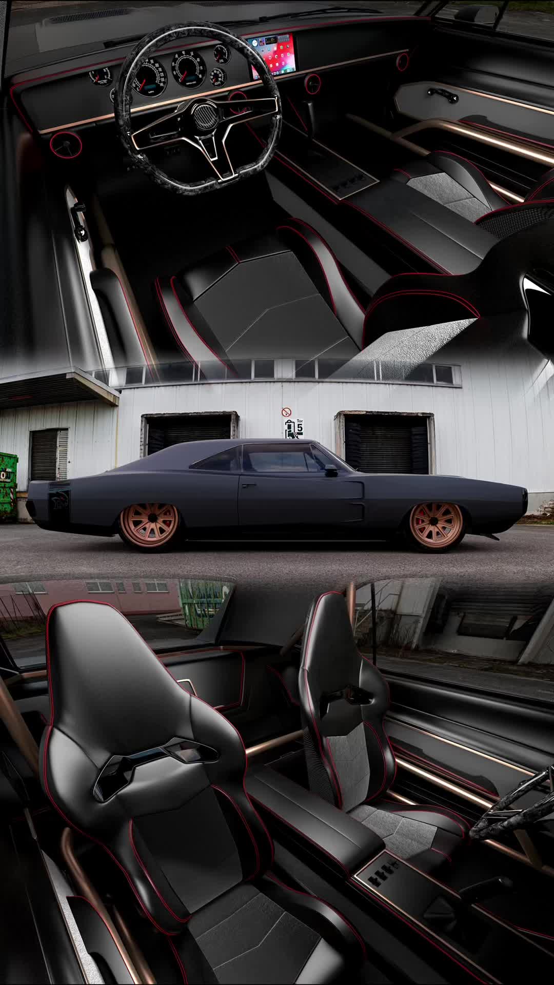 1970 Dodge Charger custom interior revealed through 3D animation