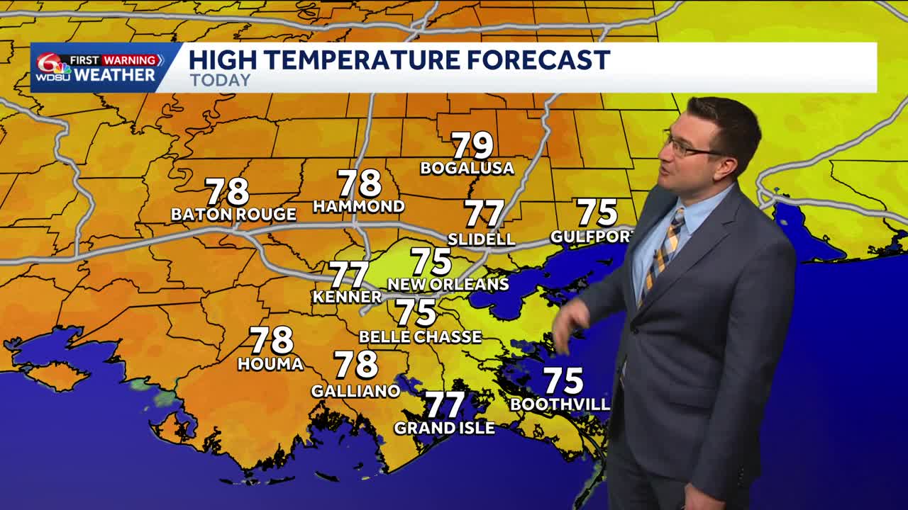 Slightly warmer with sunny and dry conditions in Louisiana this week