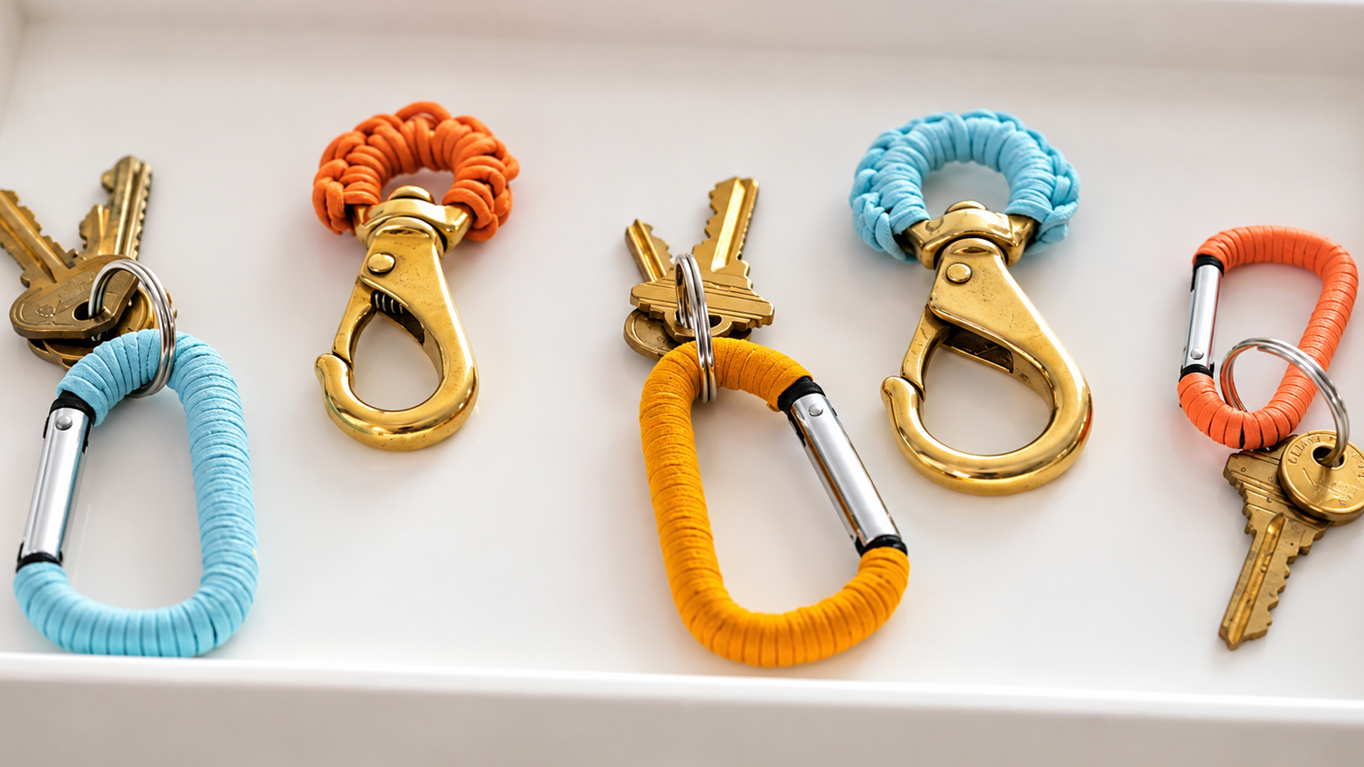 Upgrade your plain keys with vibrant wrapped leather hardware