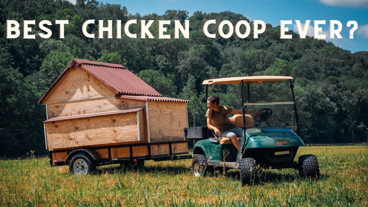 A mobile chicken coop that makes cleaning so easy!