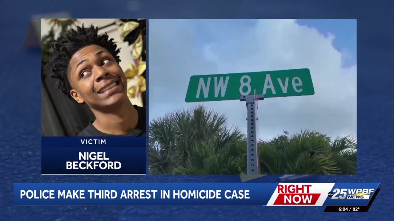 Boynton Beach police announce third arrest in Nigel Beckford homicide