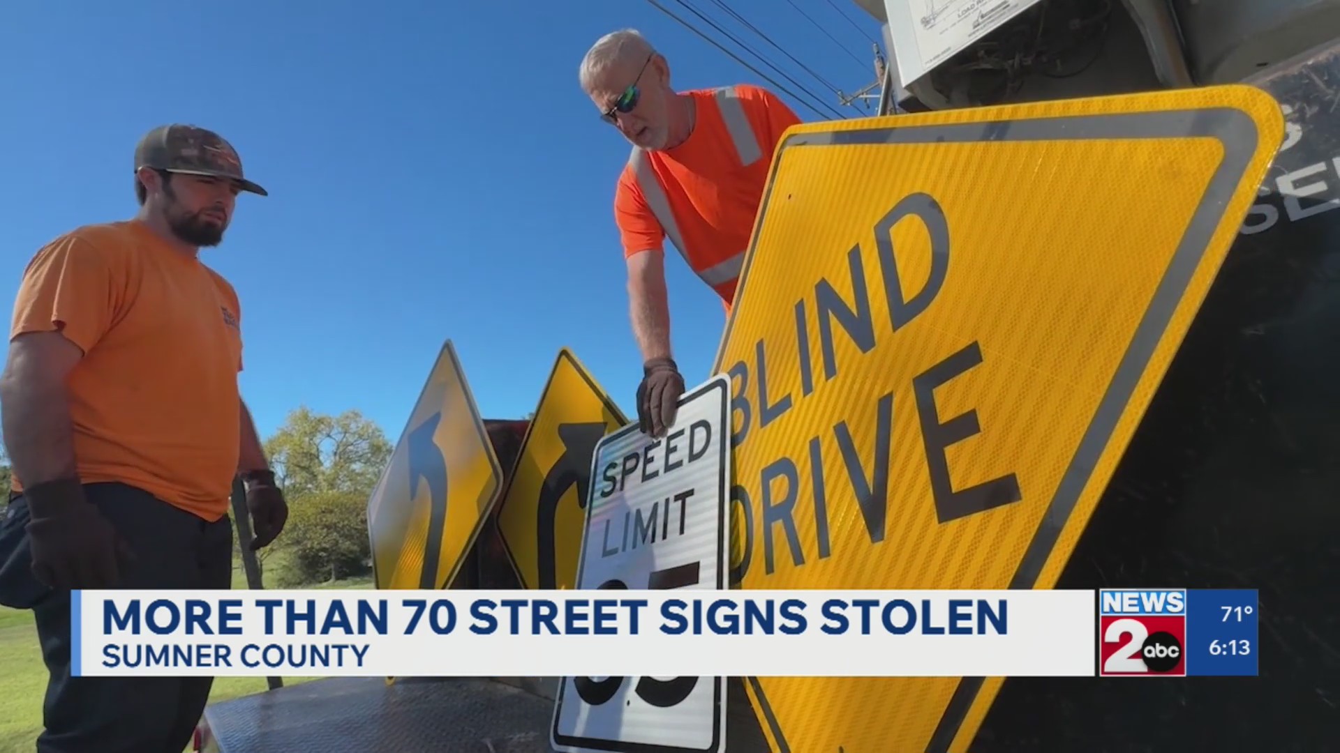 70+ road signs stolen in Sumner County