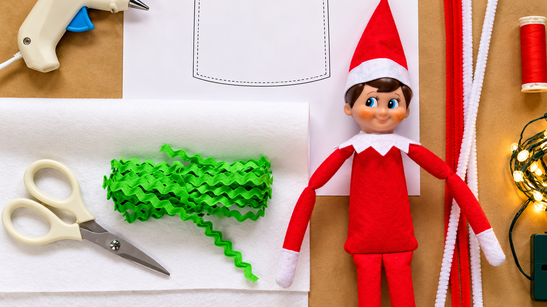 DIY holiday props: Miniature candy canes, tangled lights, and baker aprons