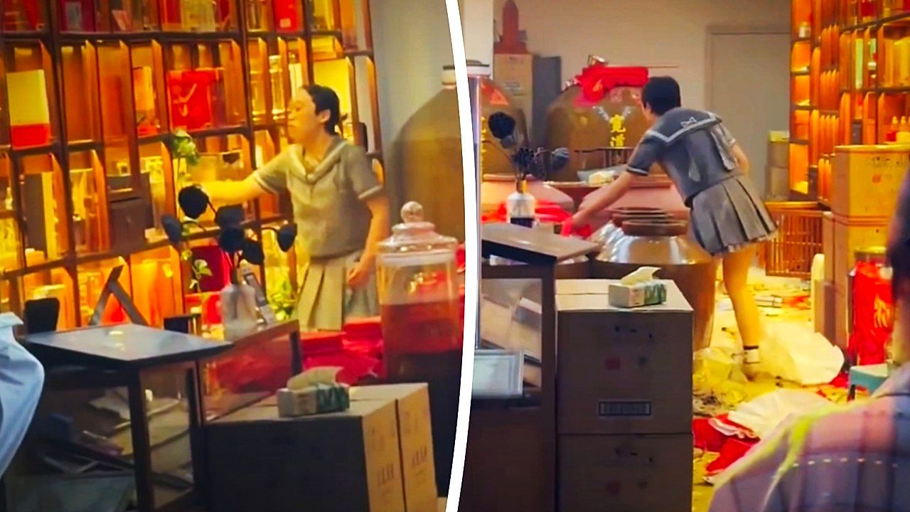 Woman smashes premium liquor bottles during rampage in China