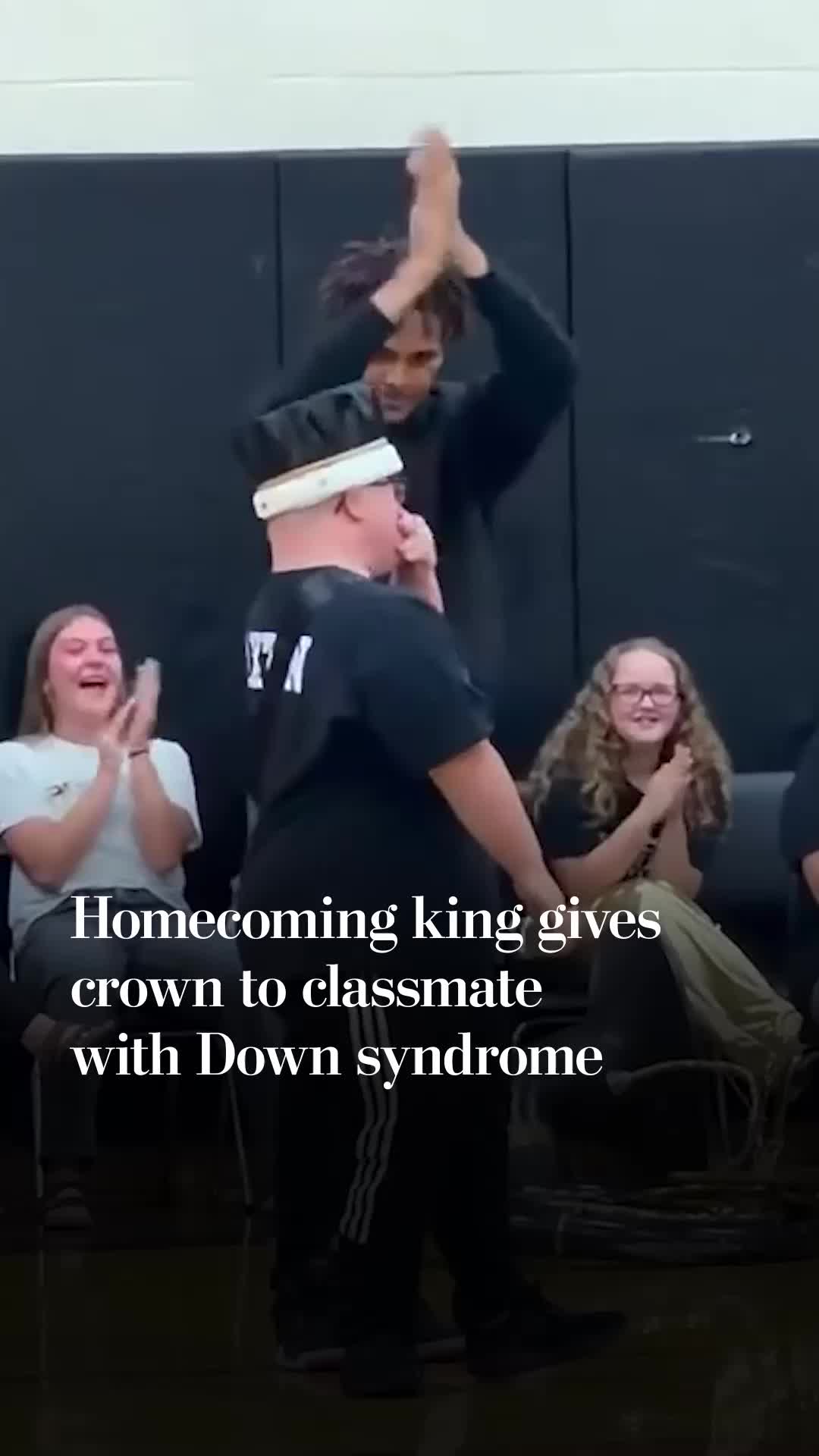 Homecoming king gives crown to classmate with Down syndrome