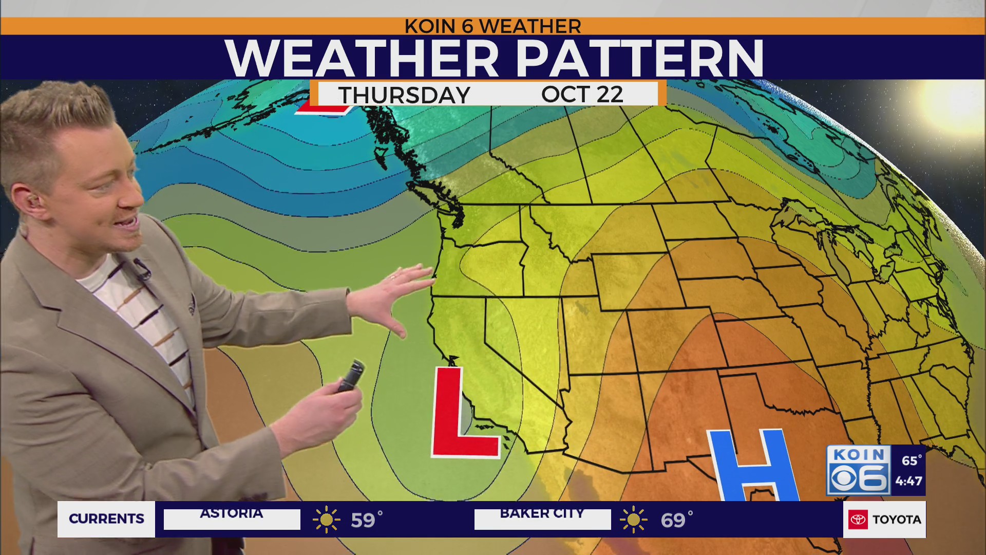 Warm to wet weather around Portland
