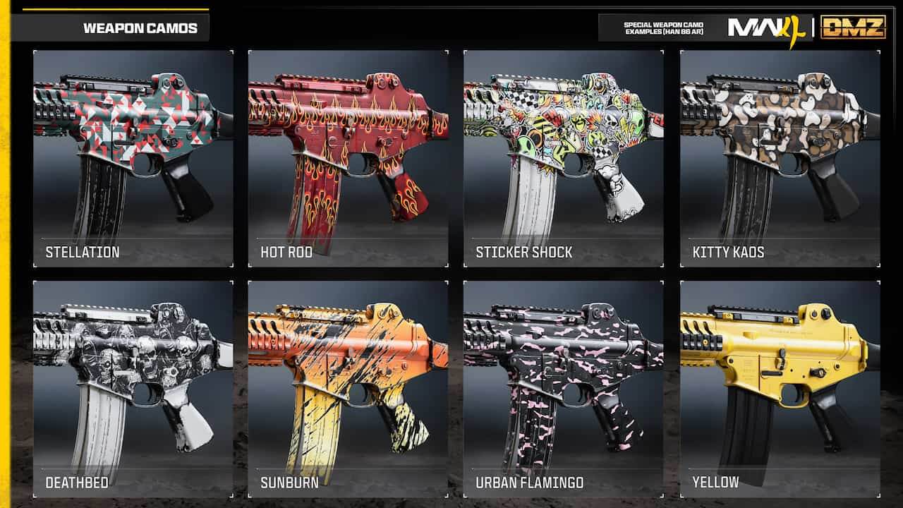 All camos in Modern Warfare 4 – Weapon camos guide