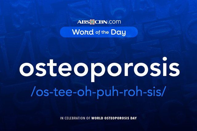 Word of the day for October 20, 2026: osteoporosis