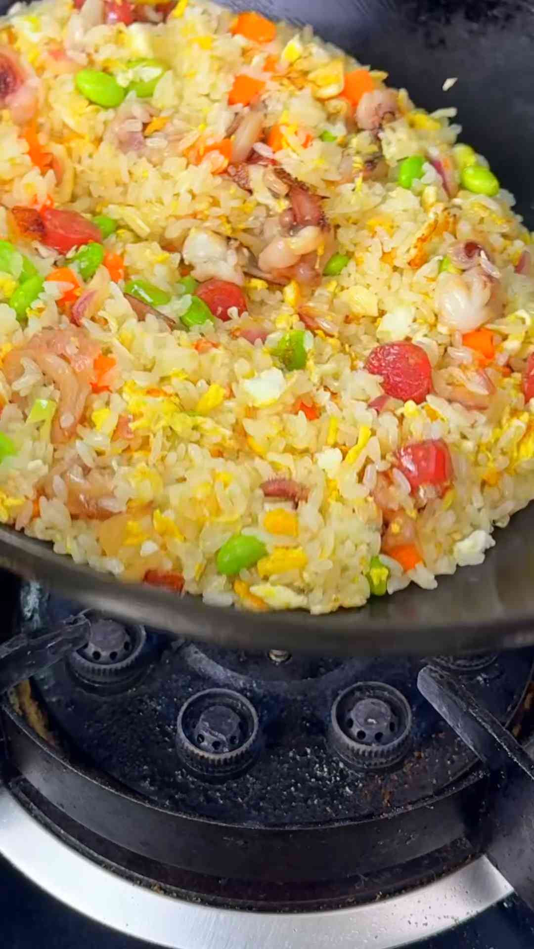 Squid and Chinese sausage egg fried rice