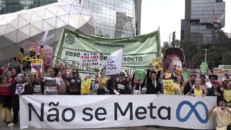 Protest targets Meta over alleged election interference in Brazil