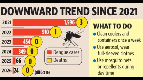 With 24 cases, Chandigarh dengue tally hits 5-year low
