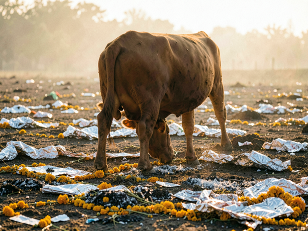 Why loose cattle eat festival waste and what it does to the rumen