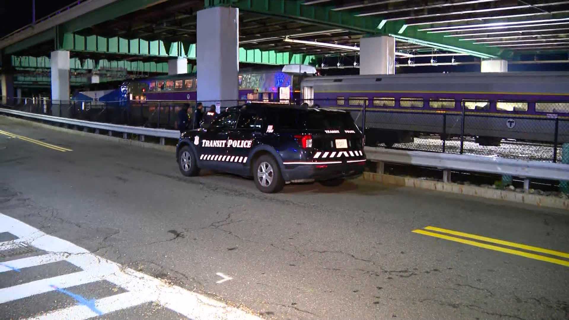 Construction equipment struck by commuter rail train in Boston