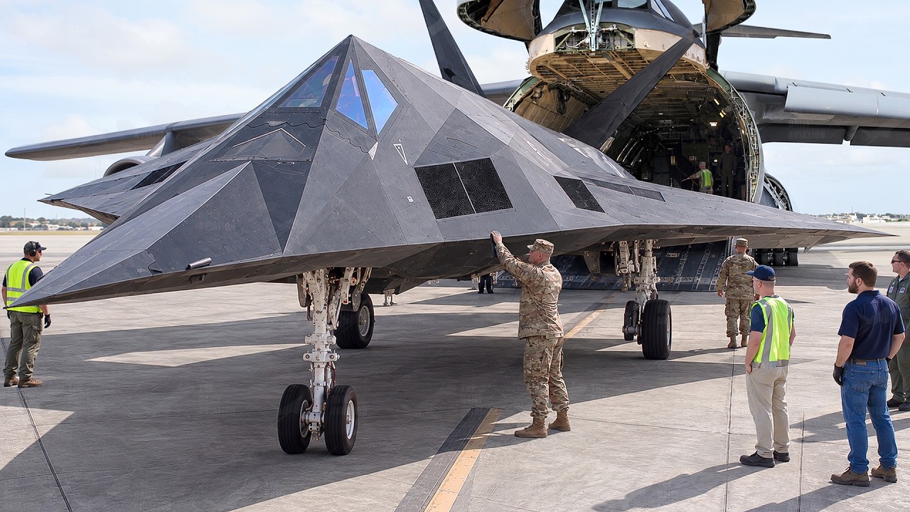 How stealth US Air Force F-117s were secretly loaded into massive C-5 ...