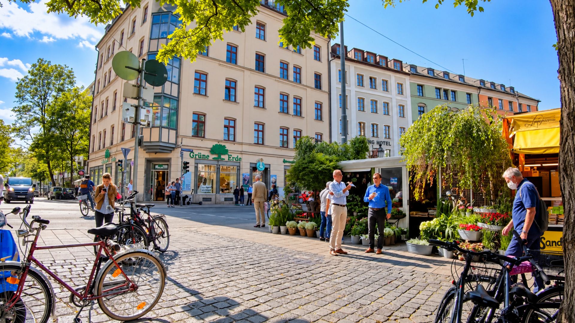 Where bicycles and flower stalls fill Munich’s old town (4K)