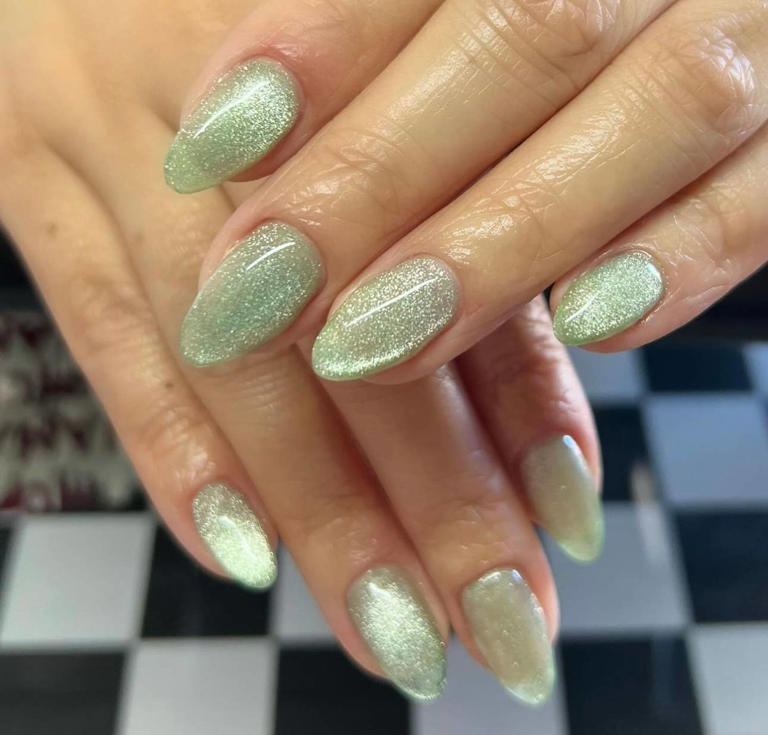 Discover why polka dot cat-eye nails are trending 1,585% this fall