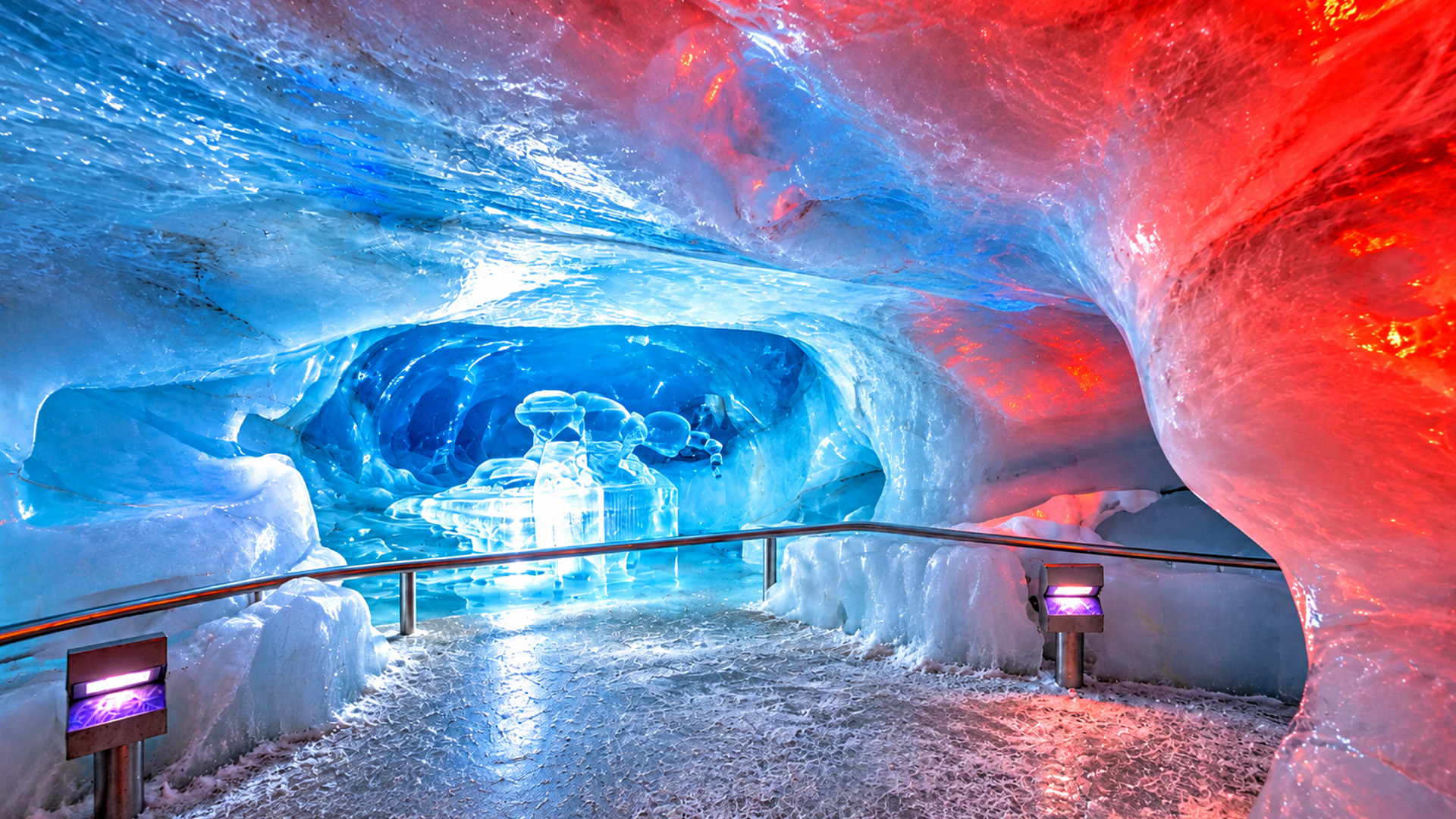 Menjelajahi gletser Dachstein Austria dan pengalaman Ice Palace (4K)