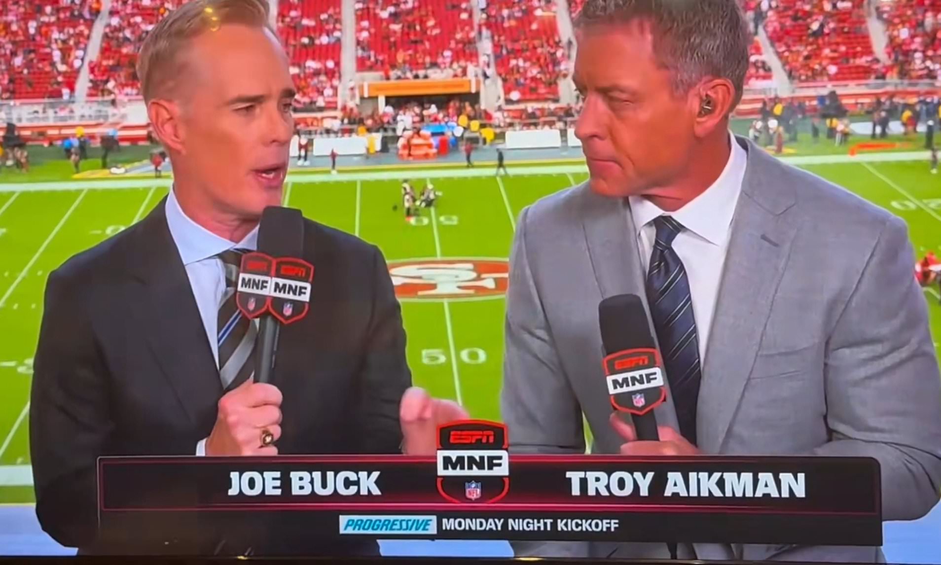 Buck and Aikman reunited in ESPN booth after clash with fans sent into ...