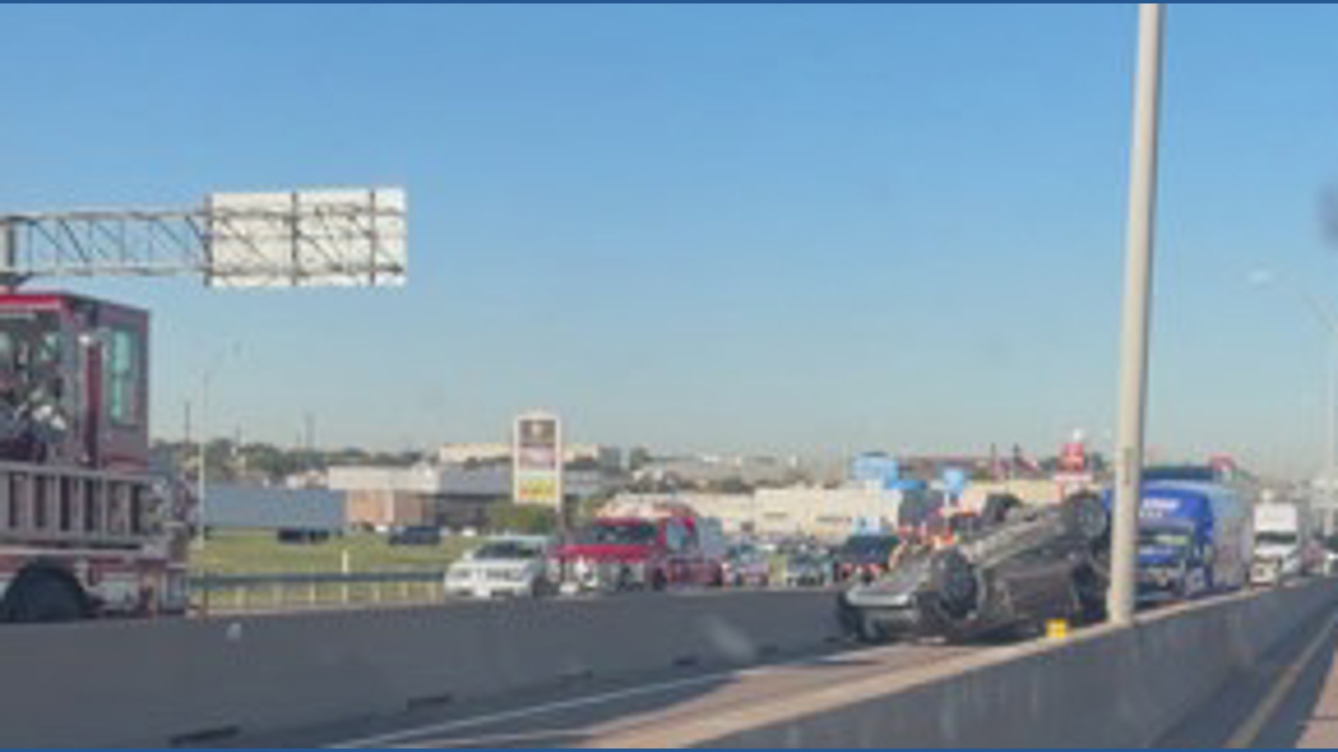 Car flips on North Texas express lane
