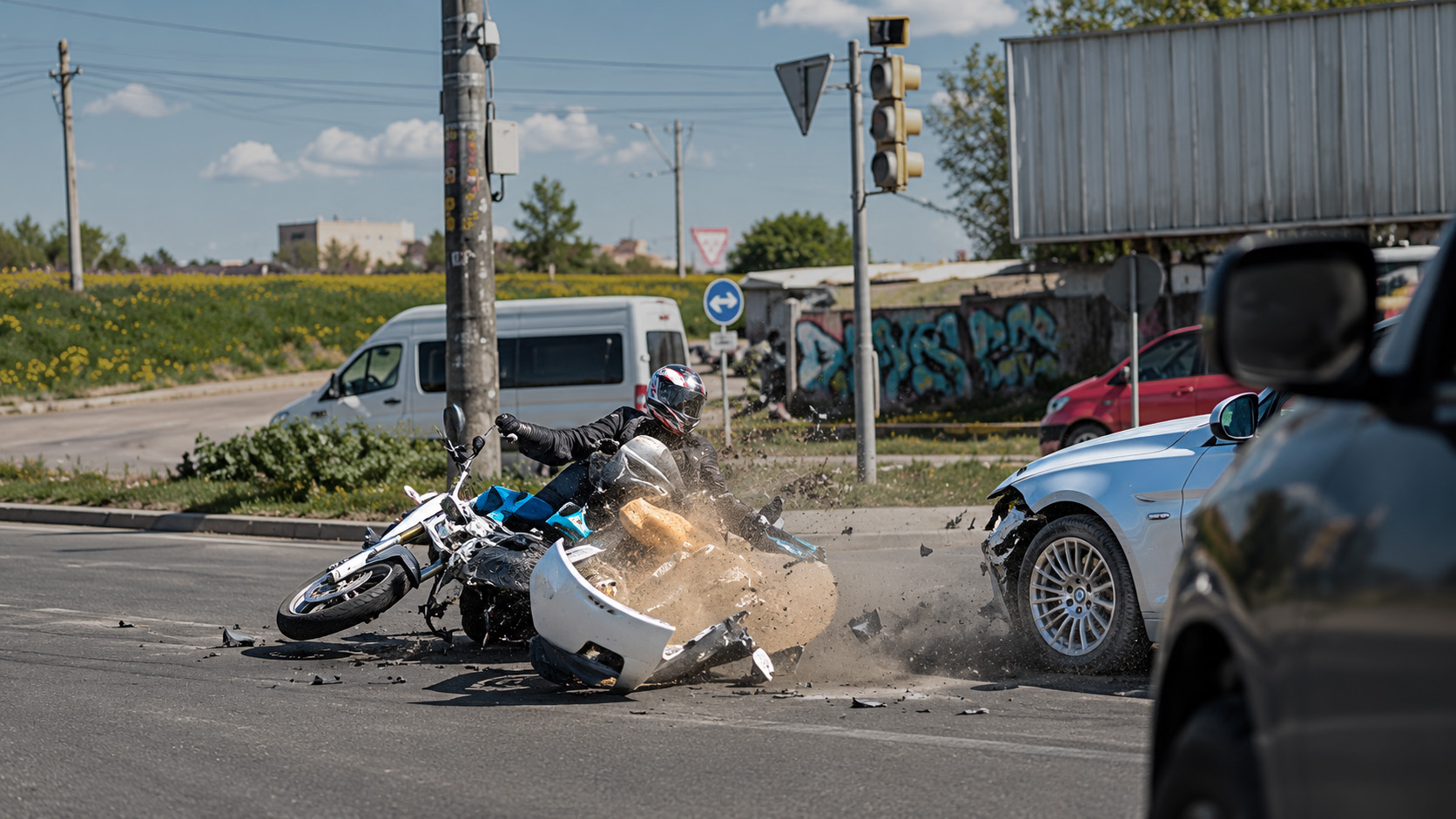 Motorcycle incident caught on camera