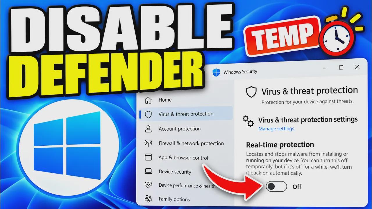 How to disable Windows Defender in Windows 11 temporarily