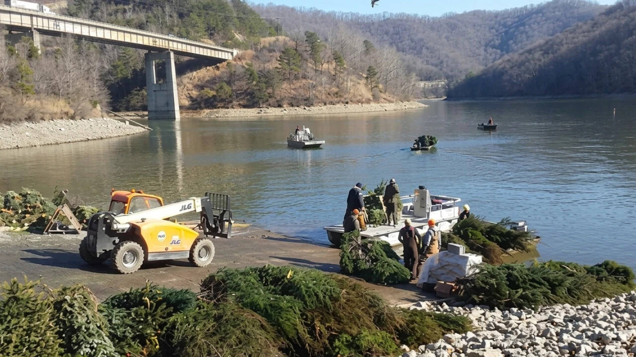 Kentucky sinks 1,700 discarded Christmas trees in a lake to create ...