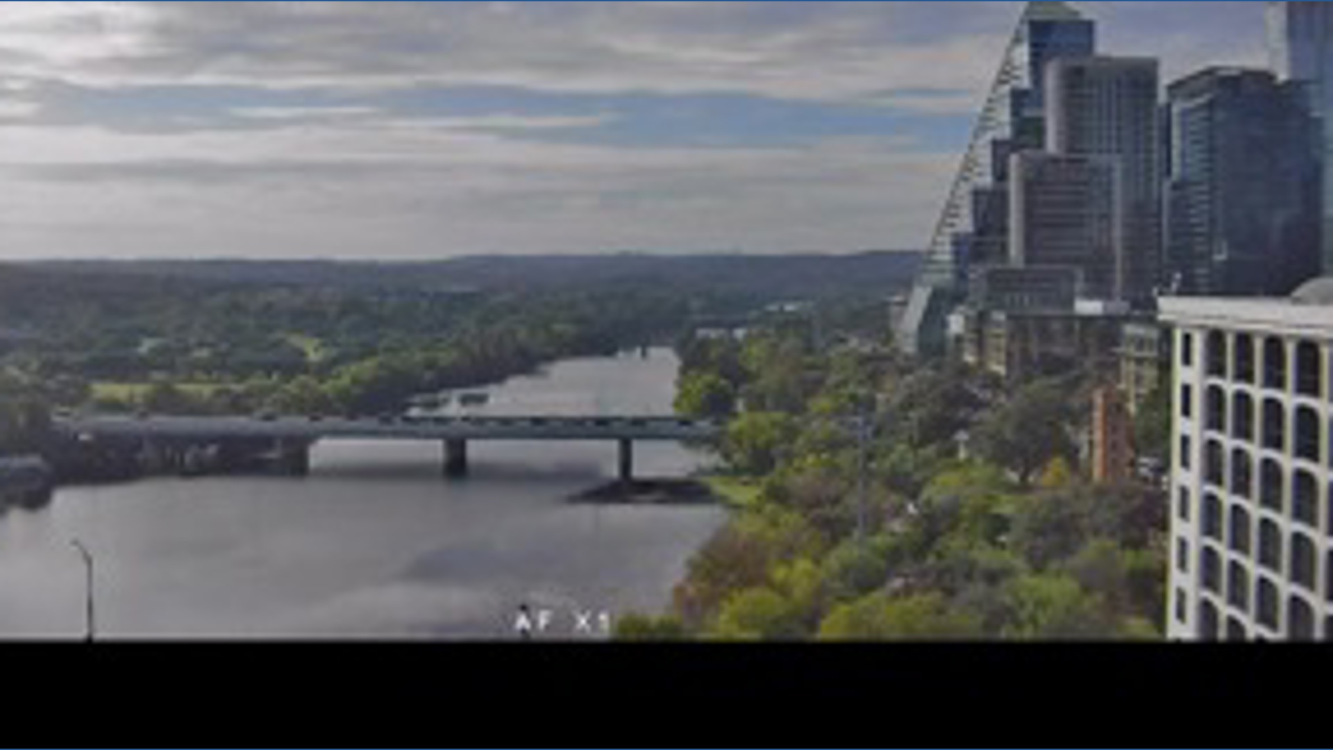 Timelapse shows look above Downtown Austin on Monday