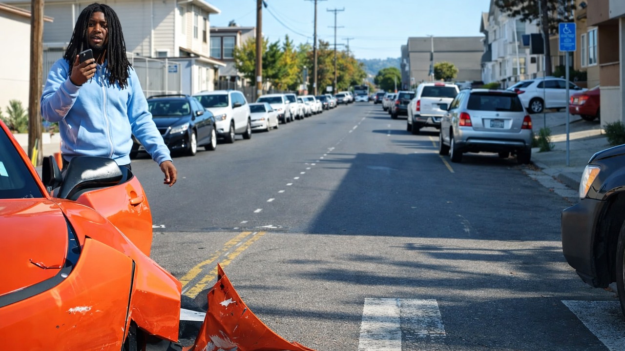 Driver flees Oakland crash in a white Mercedes - another motorist ...
