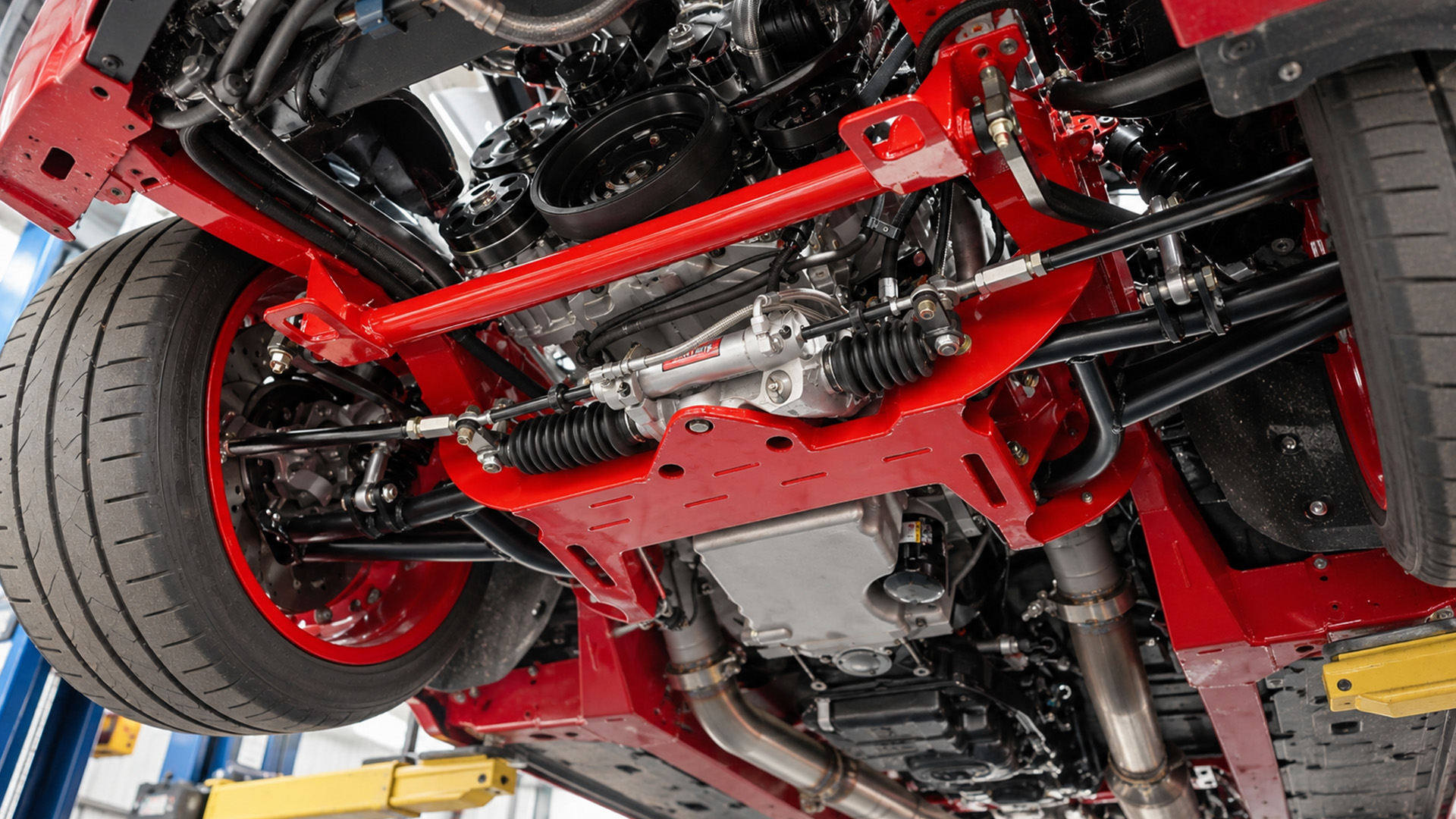Underneath this old Chevrolet is a modern custom chassis