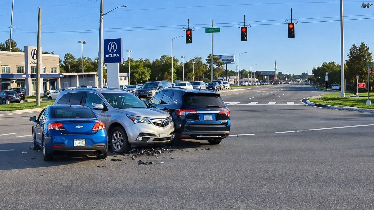 A blue van driver ignores the traffic signal - and two other motorists ...