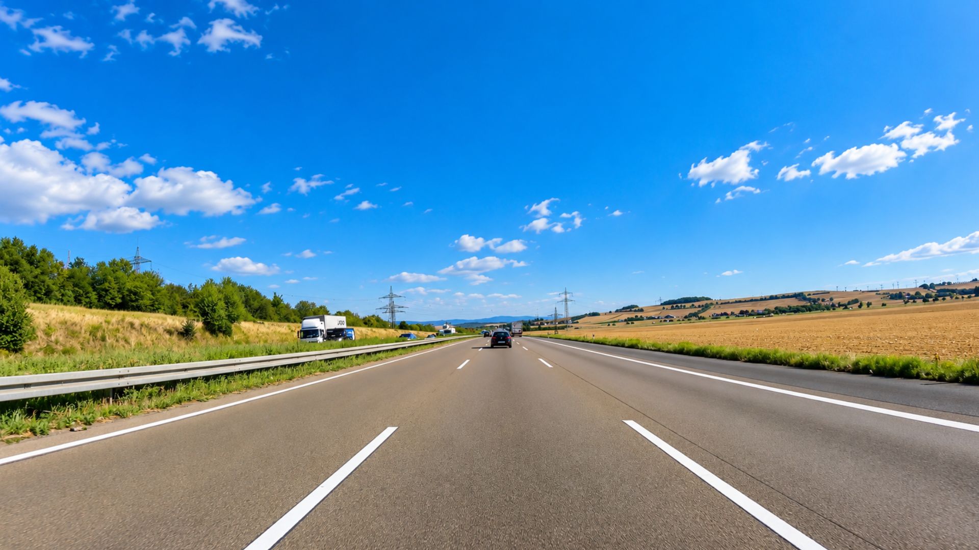 Where Germany’s Autobahn meets rolling hills and farmland (4K)