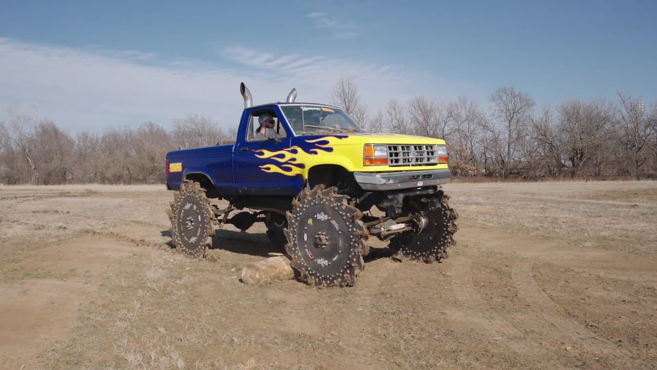 Testing four 400-pound saw blades on a Ford Ranger