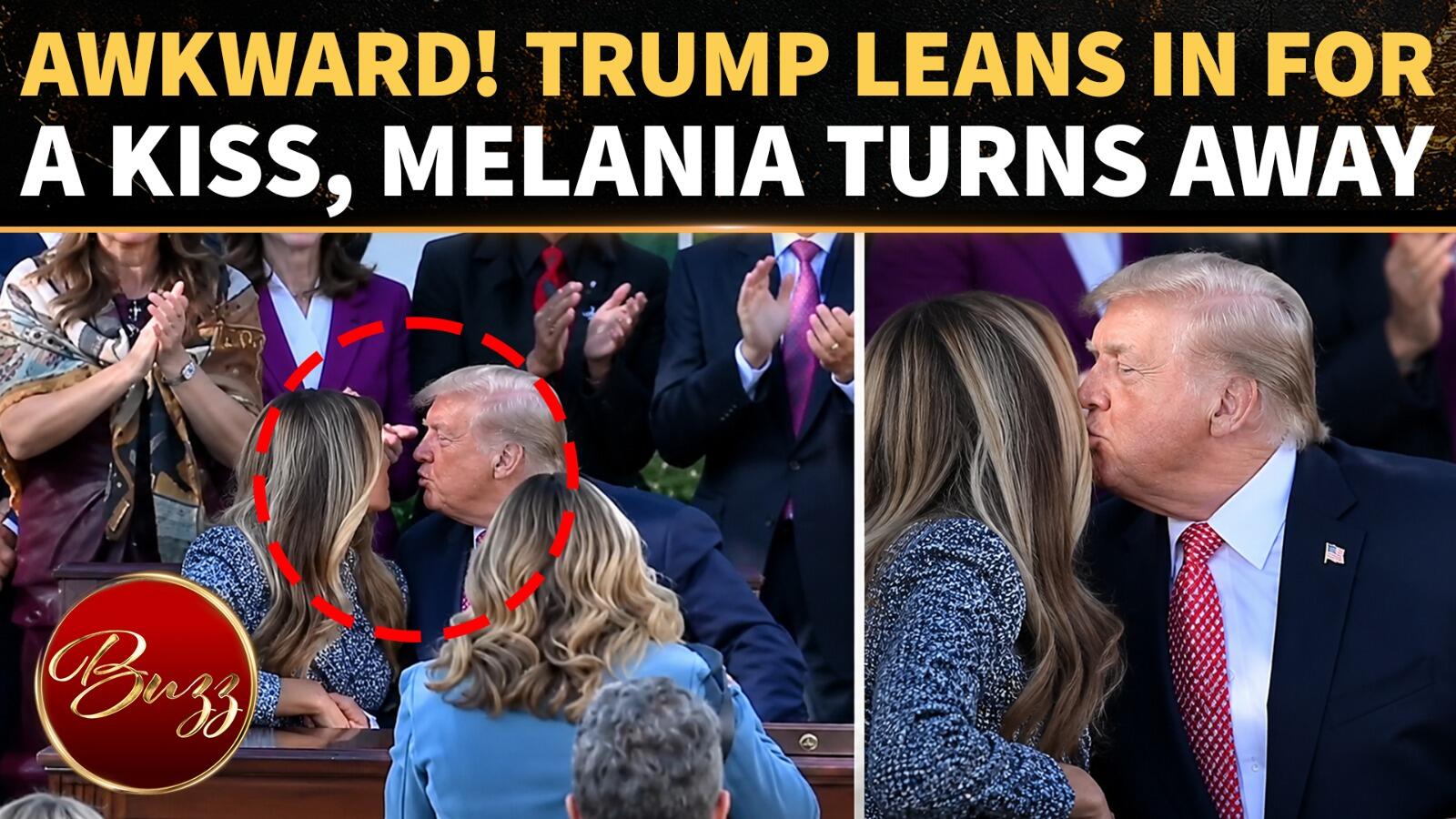 Melania appears to 'dodge' Trump's kiss in awkward White House moment ...