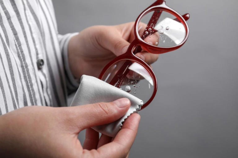This instinctive action scratches your glasses and leaves a dull film ...