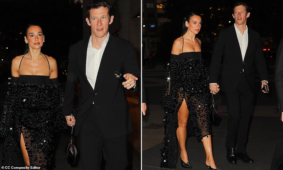 Dua Lipa wows in daring gown alongside husband Callum Turner