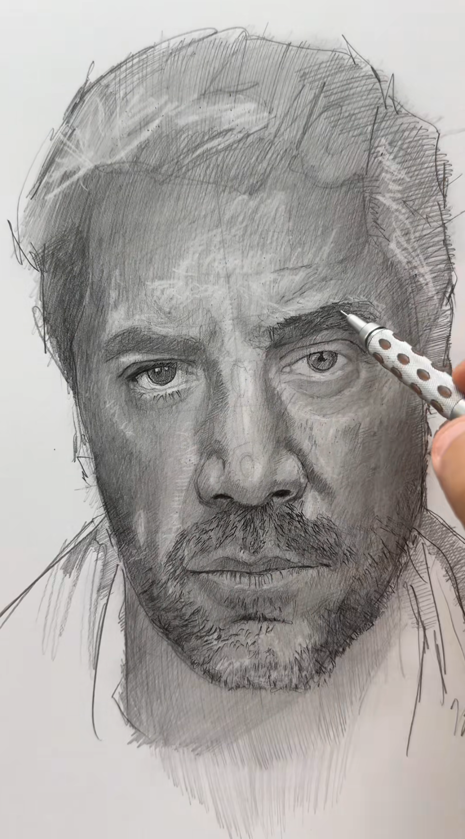 Como desenhar Javier Bardem em um retrato realista passo a passo