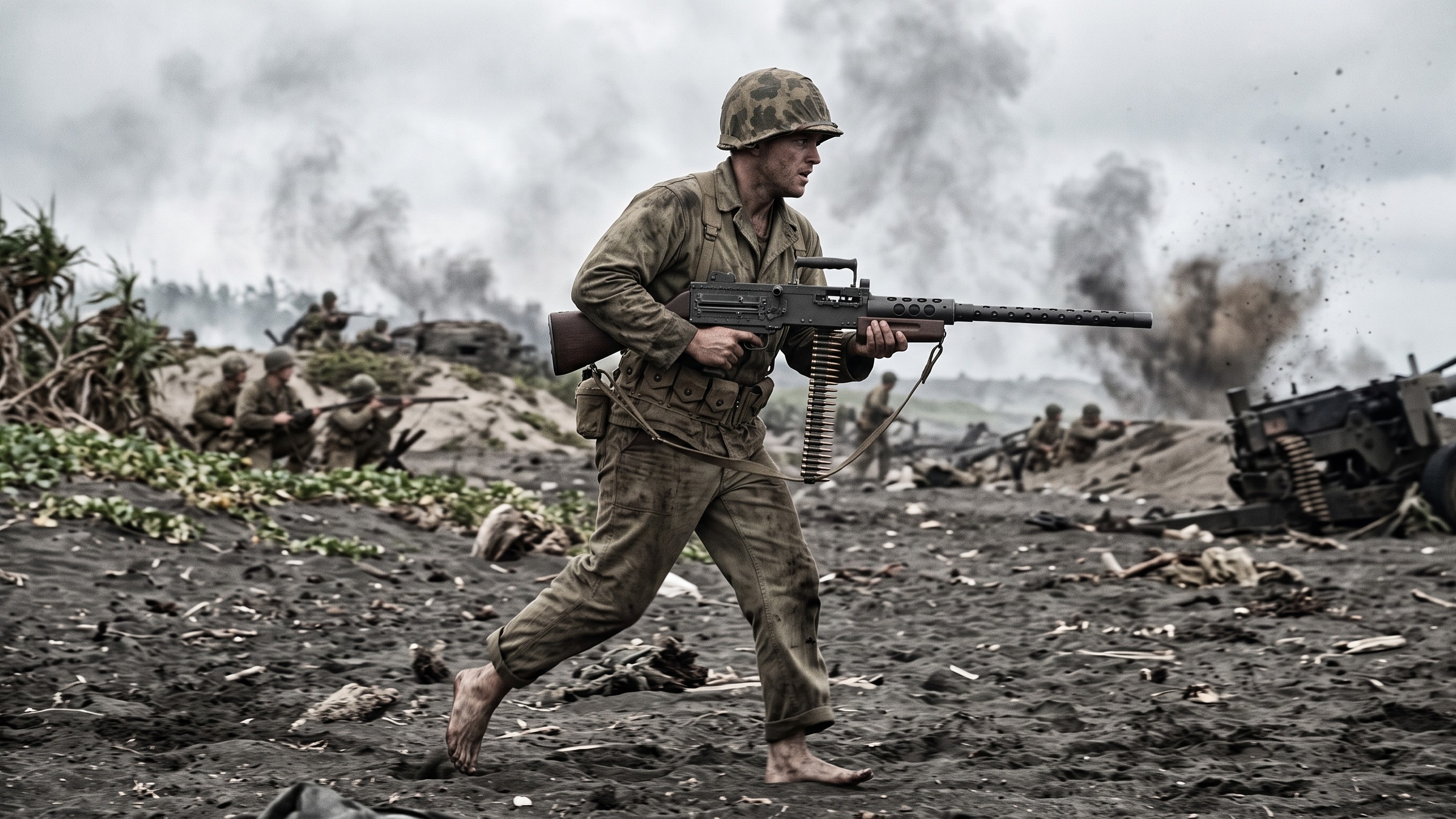 The marine who stormed Iwo Jima with a machine gun built from 3 weapons