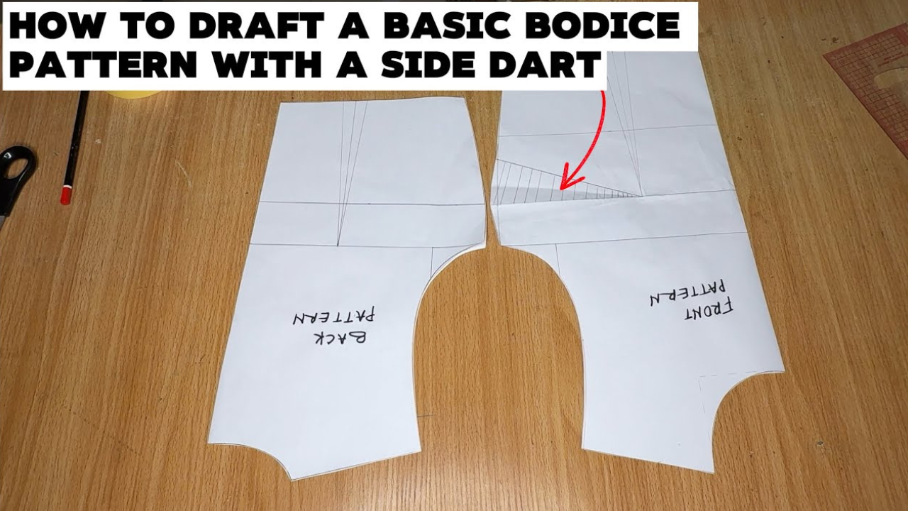 Basic half scale bodice pattern drafting guide