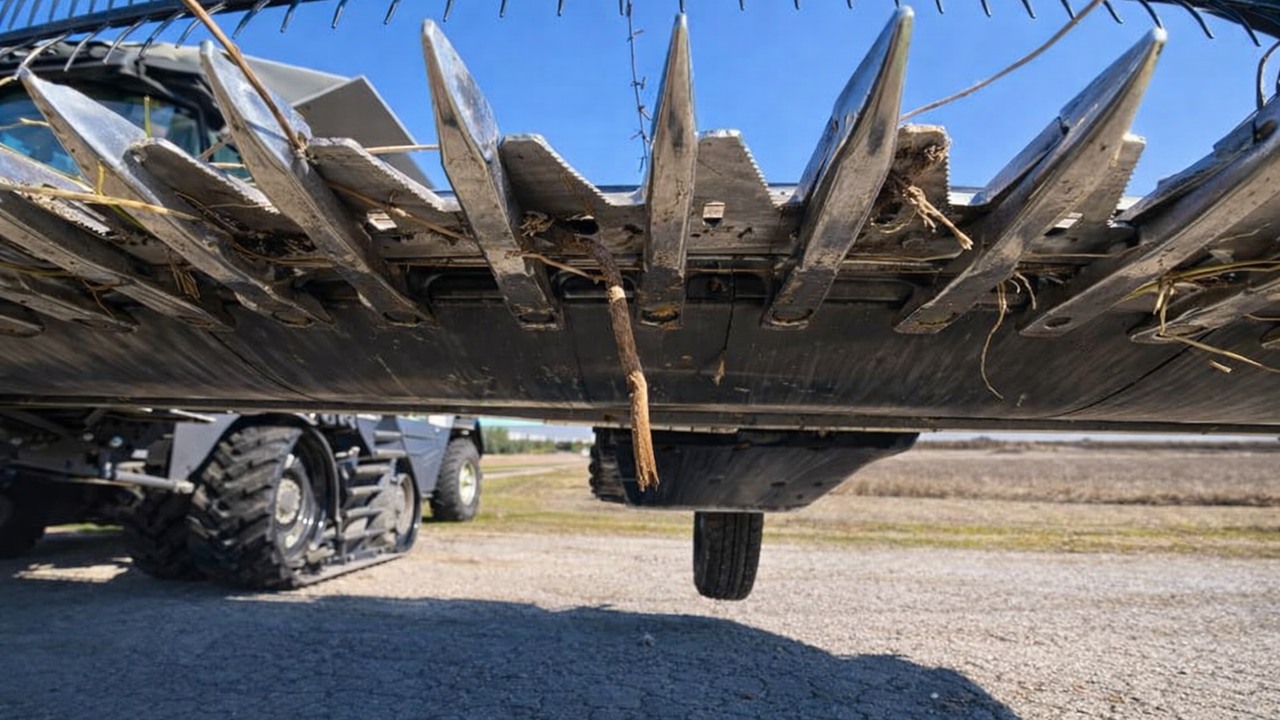 A combine header wouldn’t move — a hidden barn-style nail was wedged ...