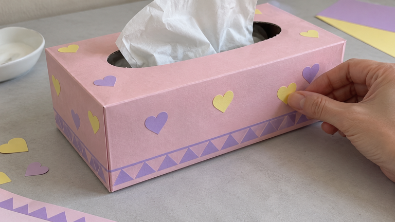 Turn an empty tissue box into a sweet pastel gift