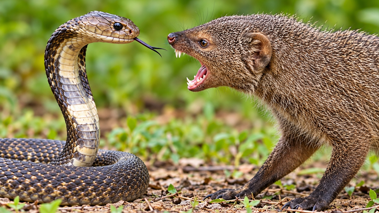 Watch what happens when a snake attacks a mongoose - it instantly ...