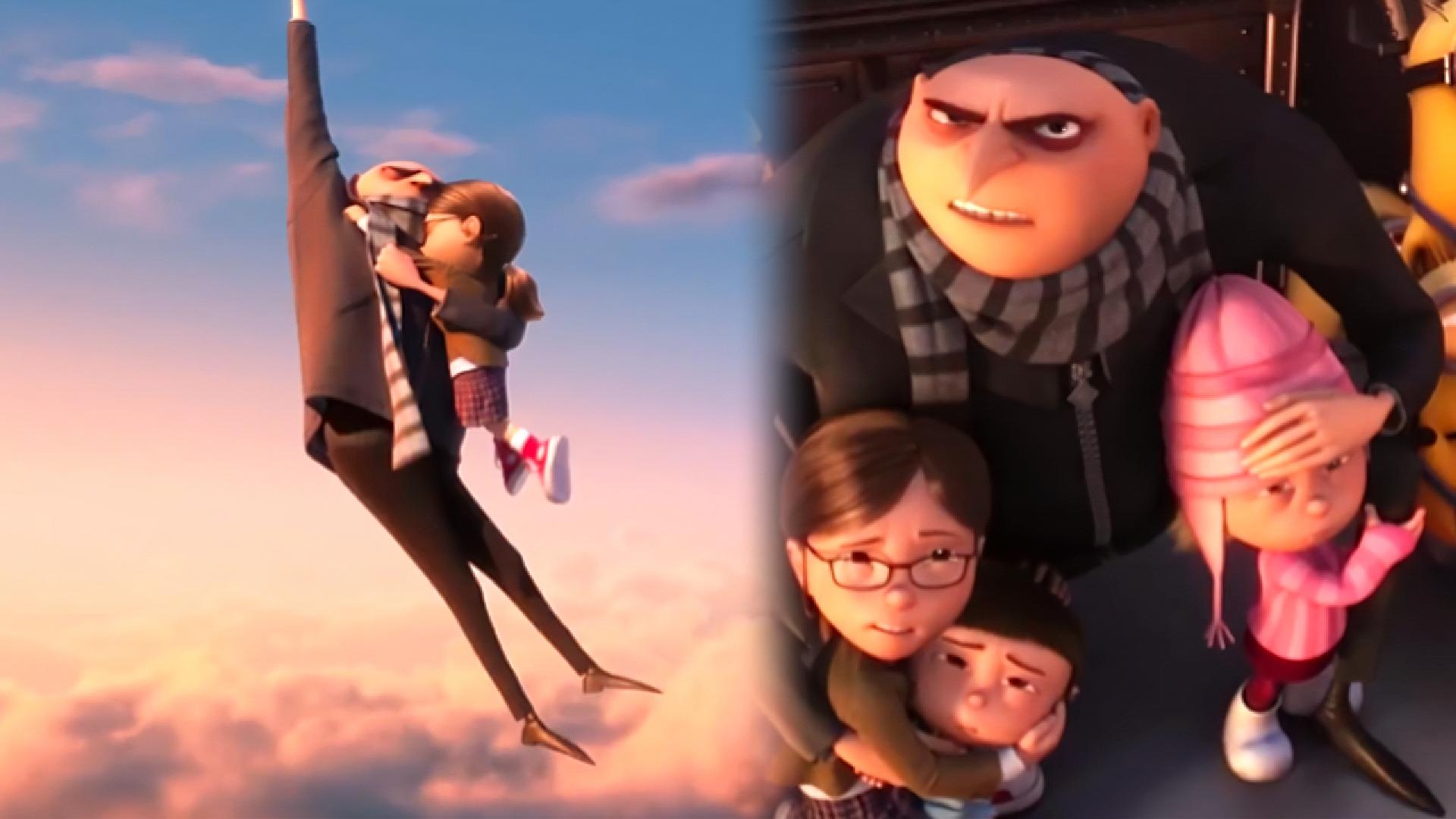 A mid-air rescue makes Gru a dad in Despicable Me (2010)