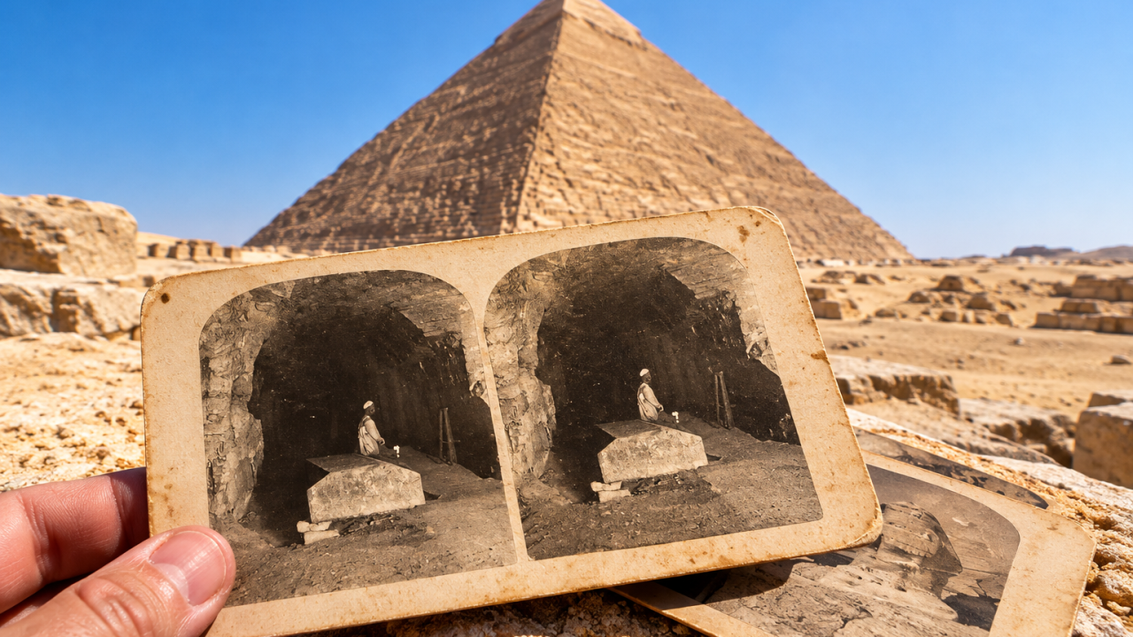 Inside the Great Pyramid before 1902: What the stereo cards recorded