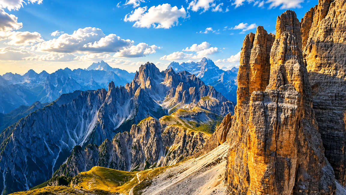 The dramatic rocky spires and alpine landscapes of northern Italy