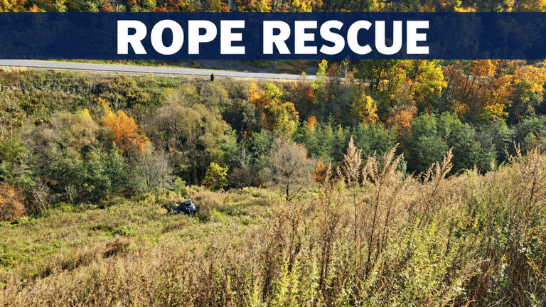 Crews use 400 feet of rope to rescue injured person 185 feet below I-99 ...