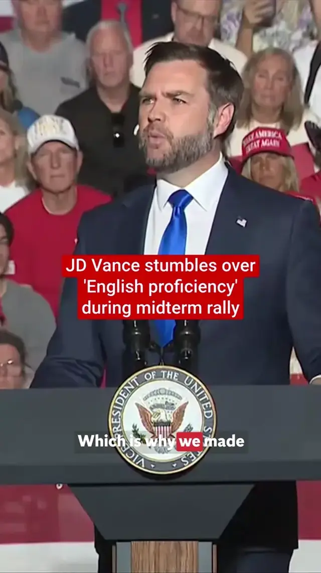 JD Vance stumbles over 'English proficiency' during midterm rally