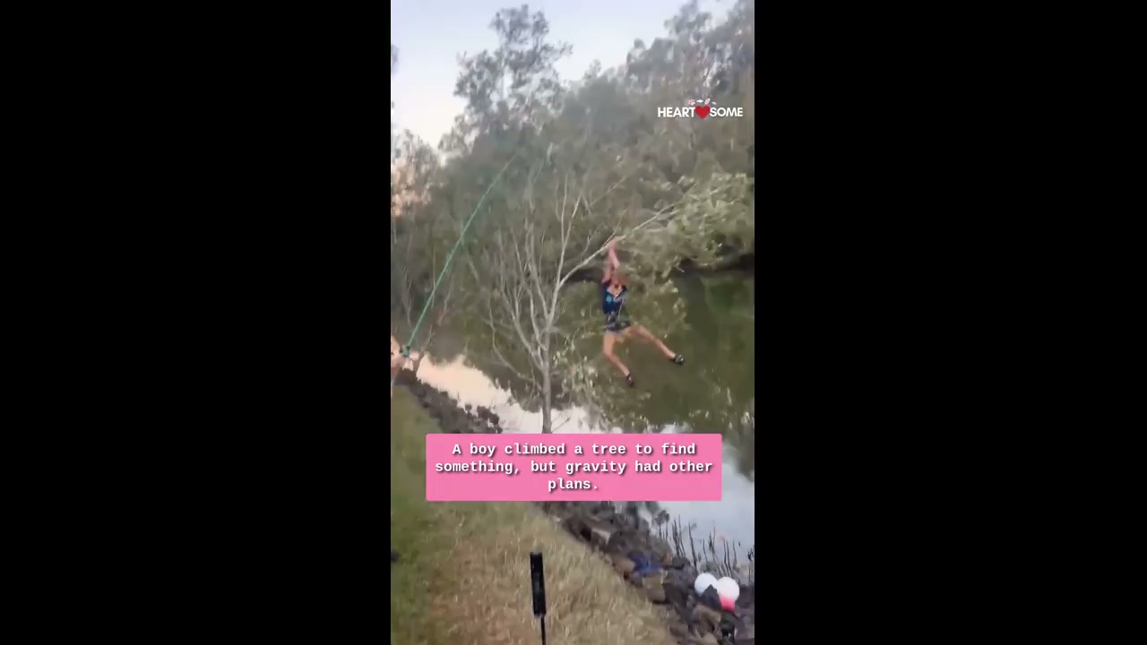 Child falls after tree branch breaks while retrieving fishing line