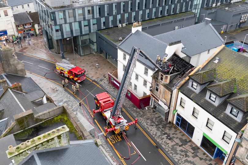 Footage show extent of devastating fire in Irvine town centre